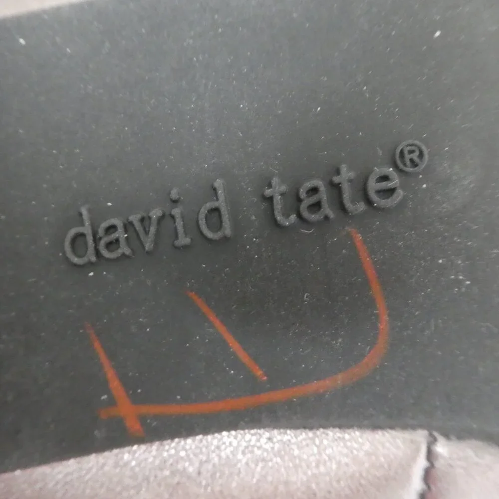 David Tate Omega Metallic Pewter Silver Leather Ballet Flats Womens 7.5WW